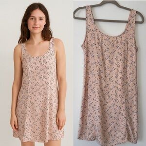 American Eagle Ditsy Floral Mini Dress Farm Cottage Prairie Pink Lined Sz M